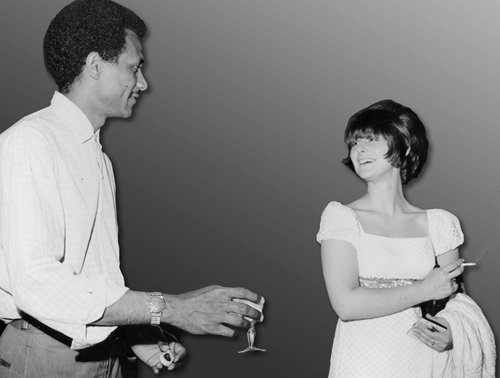 Claire Vignaux in 1966 with Mohammad Khalil at Palazzo Strozzi, Florence, Italy. 